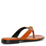 G Chain buckle embossed leather sandals