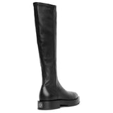 Squared stretch leather boots