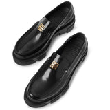 Terra black leather loafer