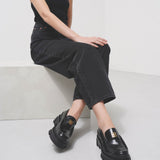 Terra black leather loafers