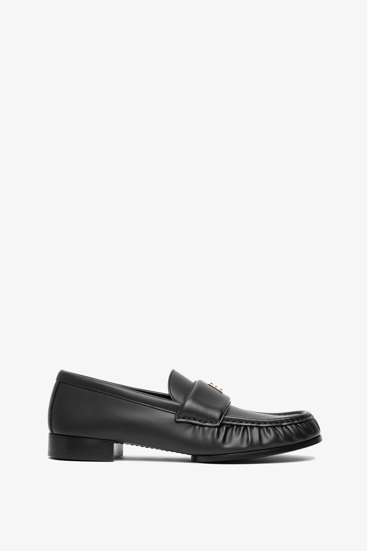 4G black leather loafers