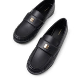 4G black leather loafers