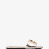 4G gold leather flats