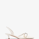 Voyou white slingbacks