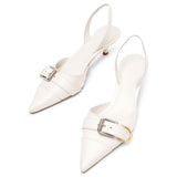 Voyou white slingbacks