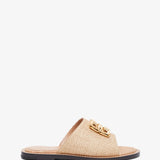 4G liquid raffia flat mules