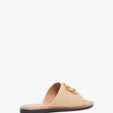 4G liquid raffia flat mules