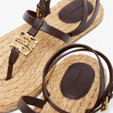 4G Liquid raffia and leather sandals
