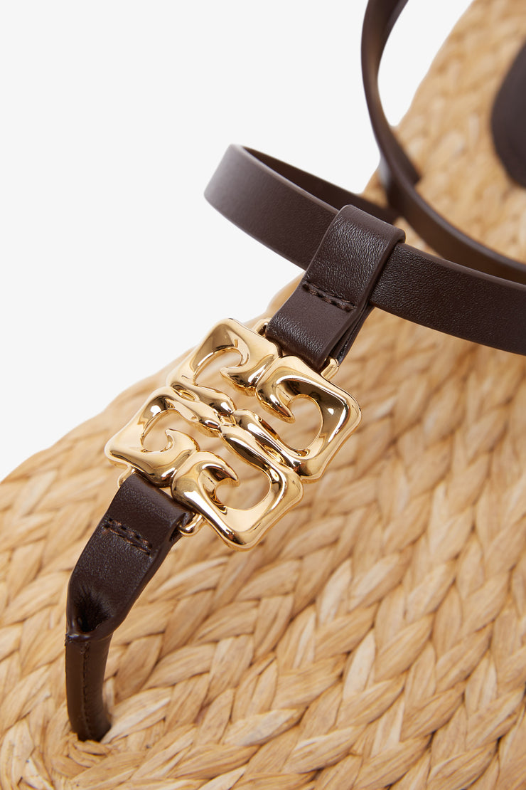 4G Liquid raffia and leather sandals