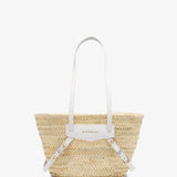 Plage Voyou raffia small white bag