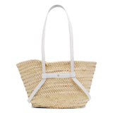 Plage Voyou raffia small white bag