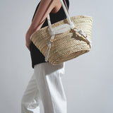 Plage Voyou raffia small white bag