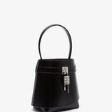 Shark lock black bucket bag