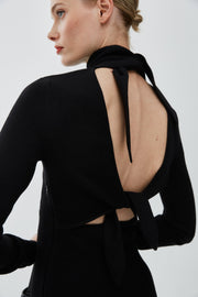 Open back black dress