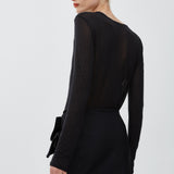 Bow black mini skirt