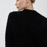 Crewneck black cardigan