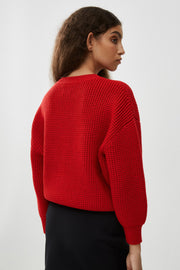 Cropped 4G sweater in waffle wool