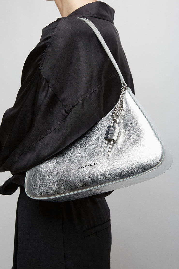 Lucky Lock small silver shoulder bag