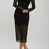 Monogram glitter midi dress