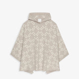 Monogram hooded cashmere poncho
