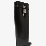 Shark lock leather pant boots