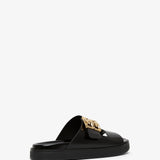 4G black flat sandals
