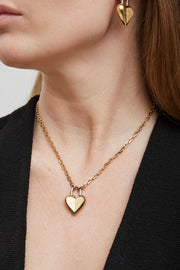 Heart lock small necklace