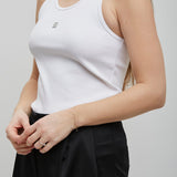 White logo tank top