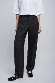 Double pleated grey pants