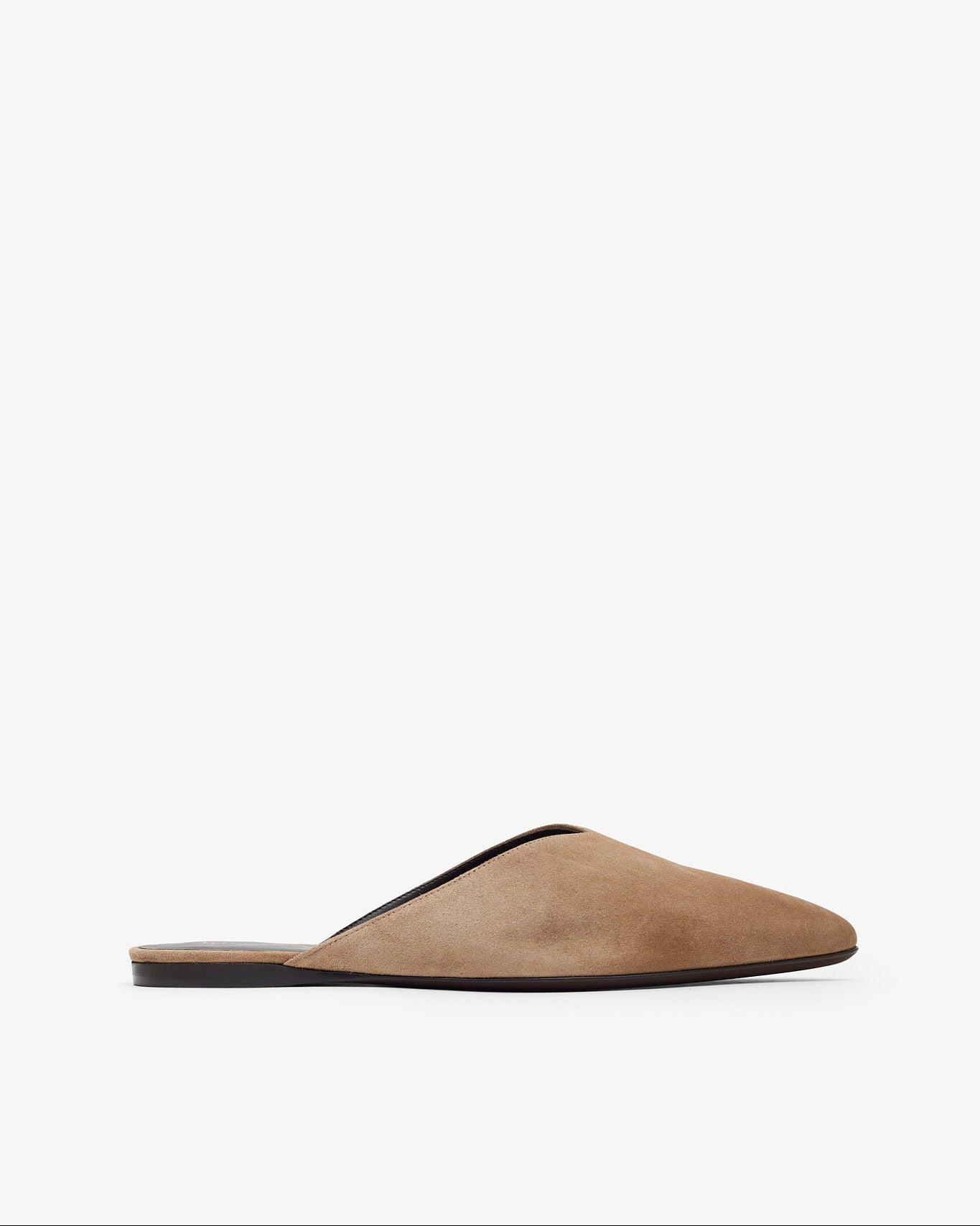 Beige slipper on a white background
