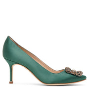 Hangisi 70 green satin pumps