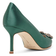 Hangisi 70 green satin pumps