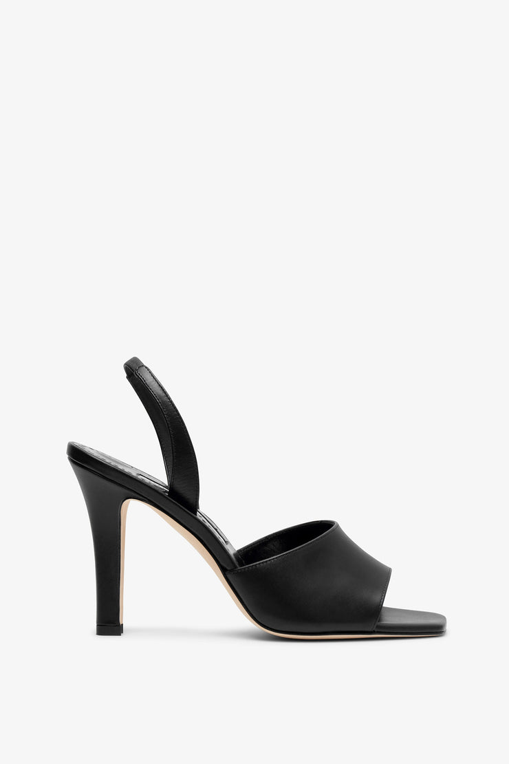 Clotilde 105 black leather sandals