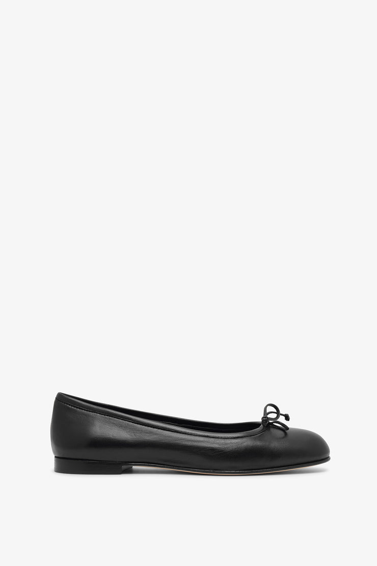 Veralli black leather ballet flats