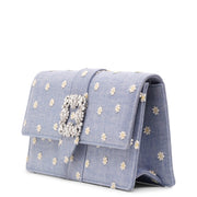 Capri daisy chambray clutch