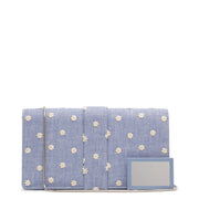 Capri daisy chambray clutch