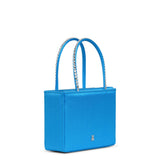 Gilda blue satin mini tote