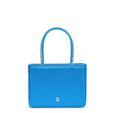 Gilda blue satin mini tote