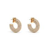 Cameron hoop mini white and gold crystal earrings