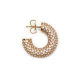 Cameron hoop mini white and gold crystal earrings