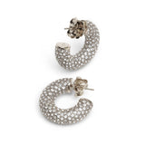 Cameron hoop mini white and silver crystal earrings