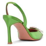 Camelia sling 90 light green satin pumps
