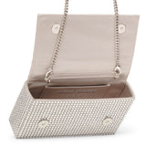Superamini Paloma silver crystal clutch