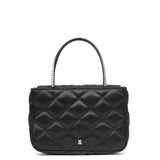 Betty black satin tote bag