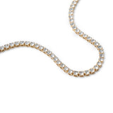Tennis anklet white and gold crystals