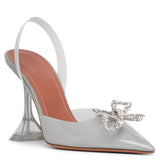 Rosie sling embellished grey pvc pumps
