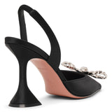 Rosie sling embellished black satin pumps