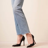 Camelia 105 black satin pumps