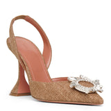 Begum sling 95 beige canvas pumps