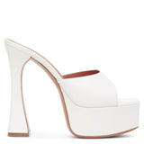 Dalida 140 white nappa mules